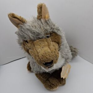 NEW Folkmanis Coyote Hand Puppet Full Size Plush Retired Large Gray White Brown